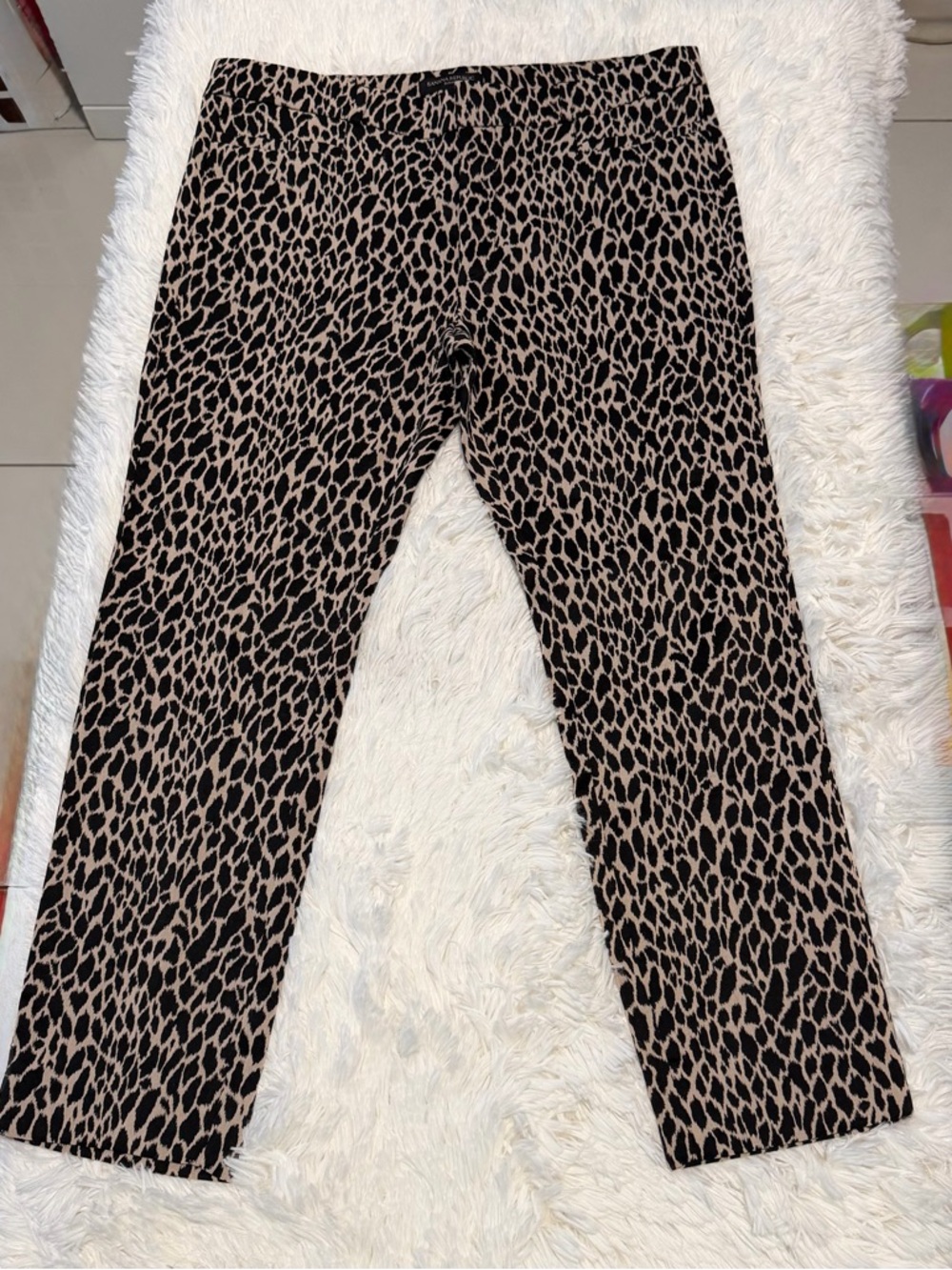 Banana Republic Black and Tan Animal-Print Pants